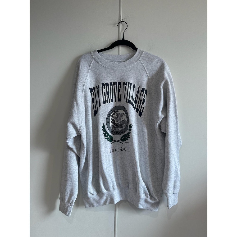 Vintage Santee Elk Grove Village Sweatshirt‎ Mens 2XL Gray Fleece USA Illinois